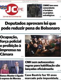 Capa do jornal Jornal do Commercio 10/12/2025