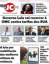 Capa do jornal Jornal do Commercio 11/07/2025