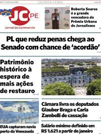 Capa do jornal Jornal do Commercio 11/12/2025