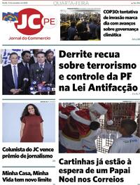 Capa do jornal Jornal do Commercio 12/11/2025