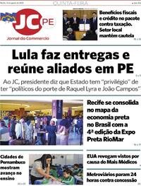 Capa do jornal Jornal do Commercio 14/08/2025