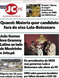 Capa do jornal Jornal do Commercio 14/11/2025