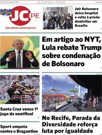 Capa do jornal Jornal do Commercio 15/09/2025