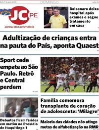 Capa do jornal Jornal do Commercio 17/08/2025