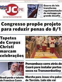 Capa do jornal Jornal do Commercio 20/06/2025