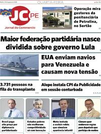 Capa do jornal Jornal do Commercio 20/08/2025