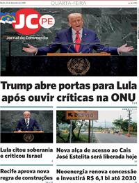 Capa do jornal Jornal do Commercio 24/09/2025