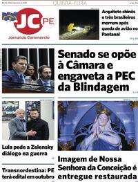 Capa do jornal Jornal do Commercio 25/09/2025