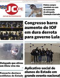 Capa do jornal Jornal do Commercio 26/06/2025