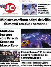 Capa do jornal Jornal do Commercio 28/08/2025