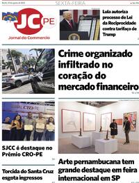 Capa do jornal Jornal do Commercio 29/08/2025