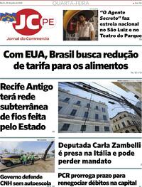 Capa do jornal Jornal do Commercio 30/07/2025