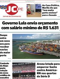 Capa do jornal Jornal do Commercio 30/08/2025