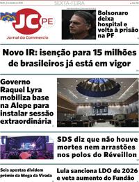 Capa do jornal Jornal do Commercio 02/01/2026