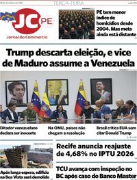 Capa do jornal Jornal do Commercio 06/01/2026