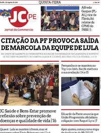 Capa do jornal Jornal do Commercio 06/08/2026