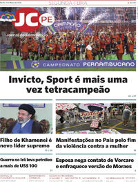 Capa do jornal Jornal do Commercio 09/03/2026