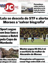 Capa do jornal Jornal do Commercio 09/04/2026