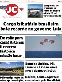 Capa do jornal Jornal do Commercio 11/04/2026