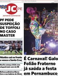 Capa do jornal Jornal do Commercio 12/02/2026