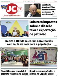 Capa do jornal Jornal do Commercio 13/03/2026