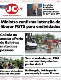 Capa do jornal Jornal do Commercio 13/04/2026