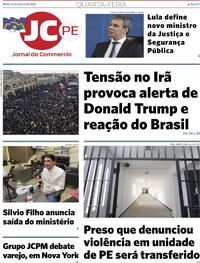 Capa do jornal Jornal do Commercio 14/01/2026