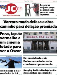 Capa do jornal Jornal do Commercio 14/03/2026