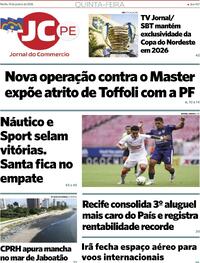 Capa do jornal Jornal do Commercio 15/01/2026