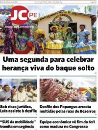 Capa do jornal Jornal do Commercio 16/02/2026