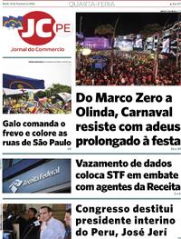 Capa do jornal Jornal do Commercio 18/02/2026
