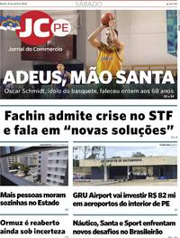 Capa do jornal Jornal do Commercio 18/04/2026