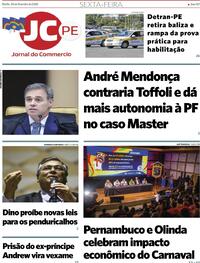 Capa do jornal Jornal do Commercio 20/02/2026