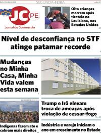 Capa do jornal Jornal do Commercio 20/04/2026