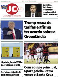 Capa do jornal Jornal do Commercio 22/01/2026