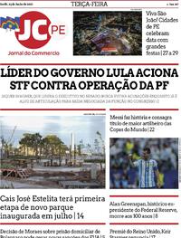 Capa do jornal Jornal do Commercio 23/06/2026