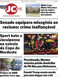 Capa do jornal Jornal do Commercio 25/03/2026