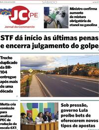 Capa do jornal Jornal do Commercio 25/04/2026