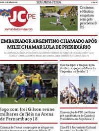 Capa do jornal Jornal do Commercio 27/07/2026