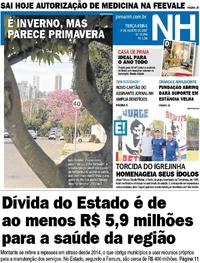 Capa do jornal Jornal NH 01/08/2017