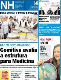 Capa do jornal Jornal NH 02/06/2017