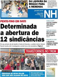 Capa do jornal Jornal NH 03/10/2017