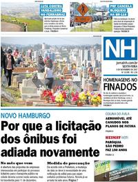 Capa do jornal Jornal NH 03/11/2017