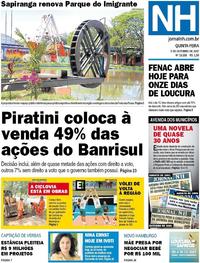 Capa do jornal Jornal NH 05/10/2017