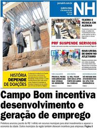 Capa do jornal Jornal NH 06/07/2017