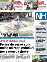 Capa do jornal Jornal NH 06/11/2017