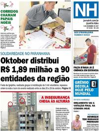 Capa do jornal Jornal NH 06/12/2017