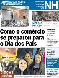 Capa do jornal Jornal NH 09/08/2017