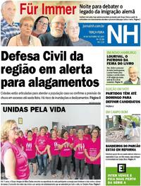 Capa do jornal Jornal NH 10/10/2017