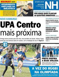 Capa do jornal Jornal NH 11/08/2017